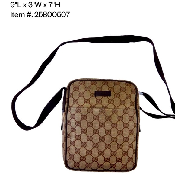 Gucci canvas messenger bag Vintage - Picture 1 of 7